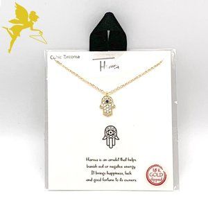 NWT 18kt Gold Hamsa Mini Charm Necklace